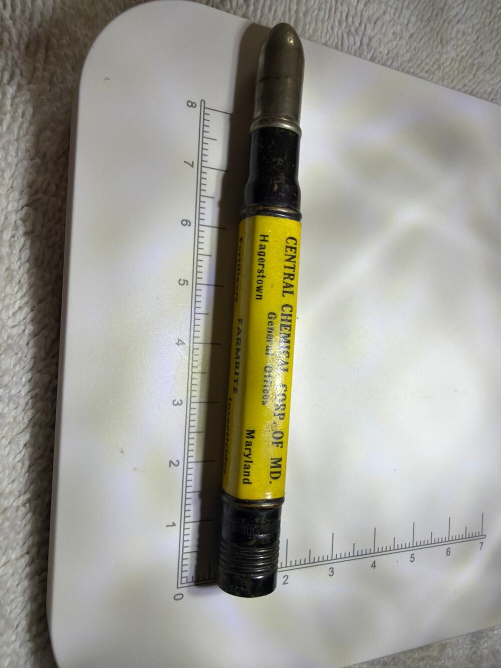 Vtg FARMRITE Bullet Pencil Central Chemical Hagerstown MD Fertilizer Advertising
